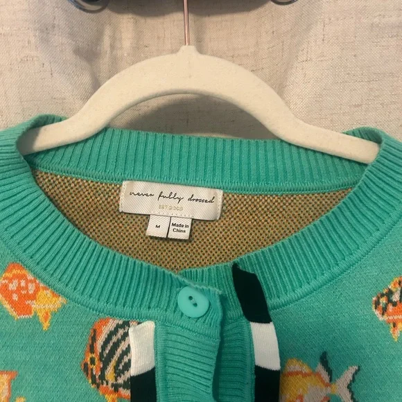 Never Fully Dressed Teal Fish Cardigan - Picture 3 of 5